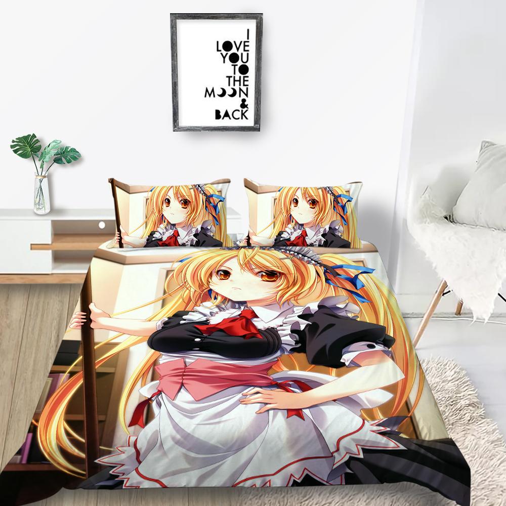 Cartoon Girl Pattern Home Bedding Set Bedding Bedding Cover Bedding Sheet/Double Bed 2/3 Pieces Home Decoration