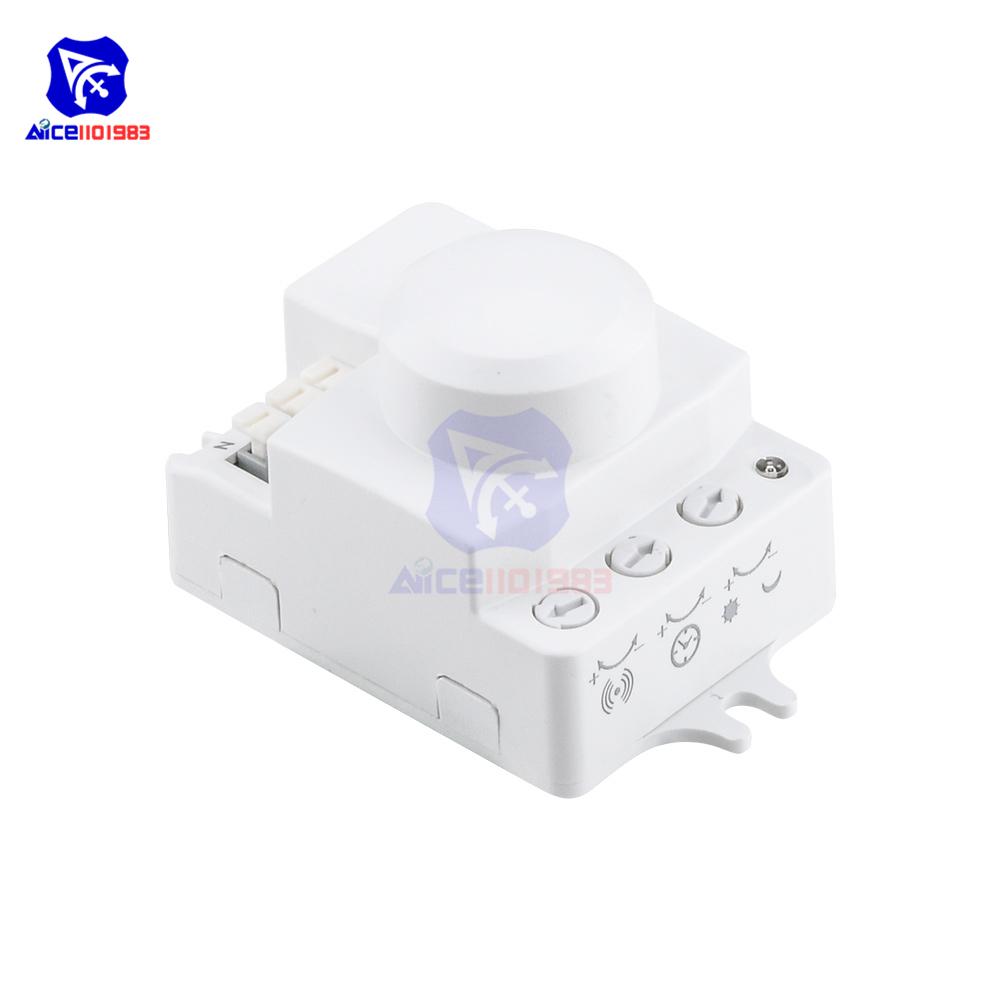 AC 220V 5.8GHz Mikrodalga Radar Sensörü Anahtarı İnsan Vücudu Hareket İndüksiyon Sensörü LED Işık Sensörleri Anahtarları İçin