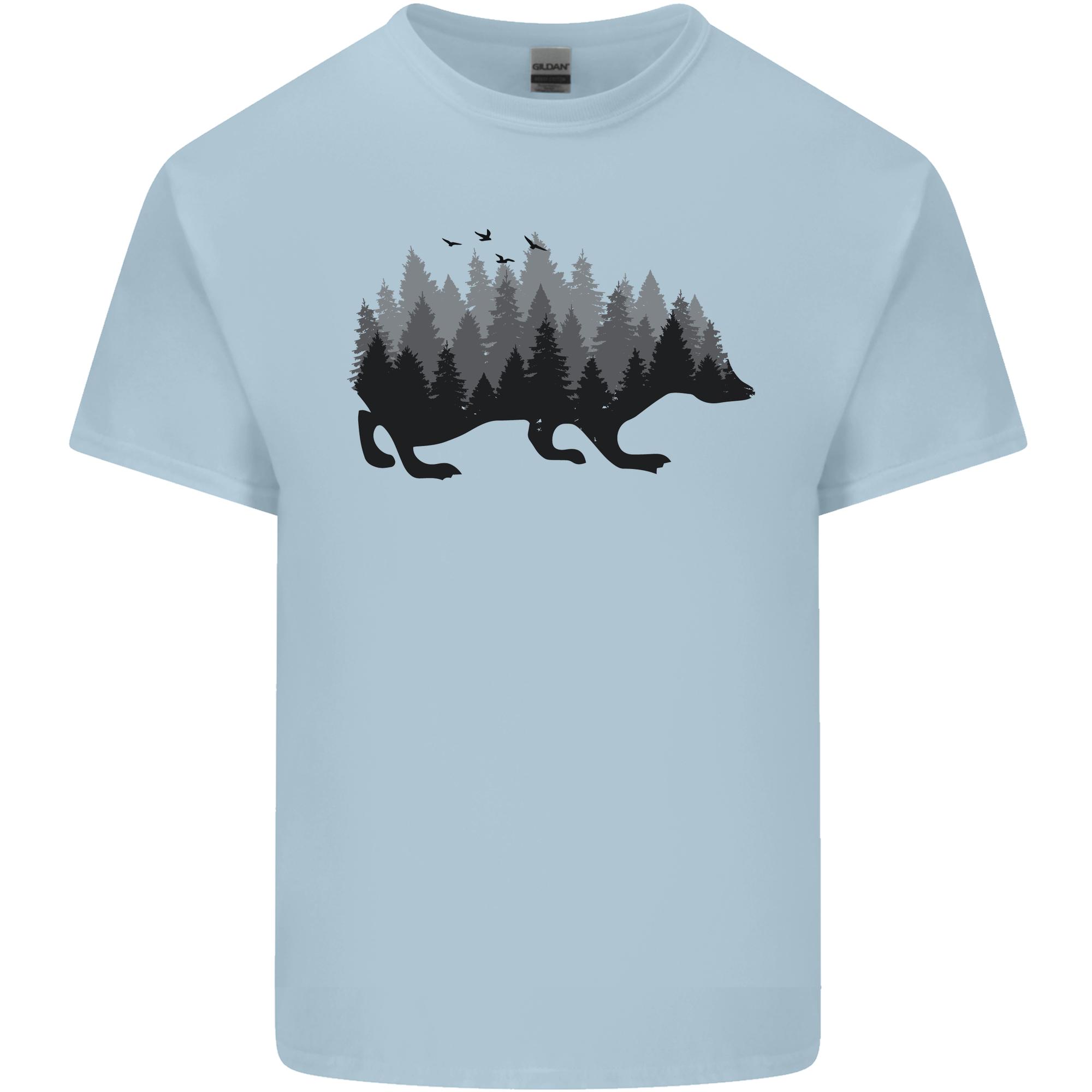 A Hedgehog Depicting a Forest Unisexs Light Cotton TShirt S