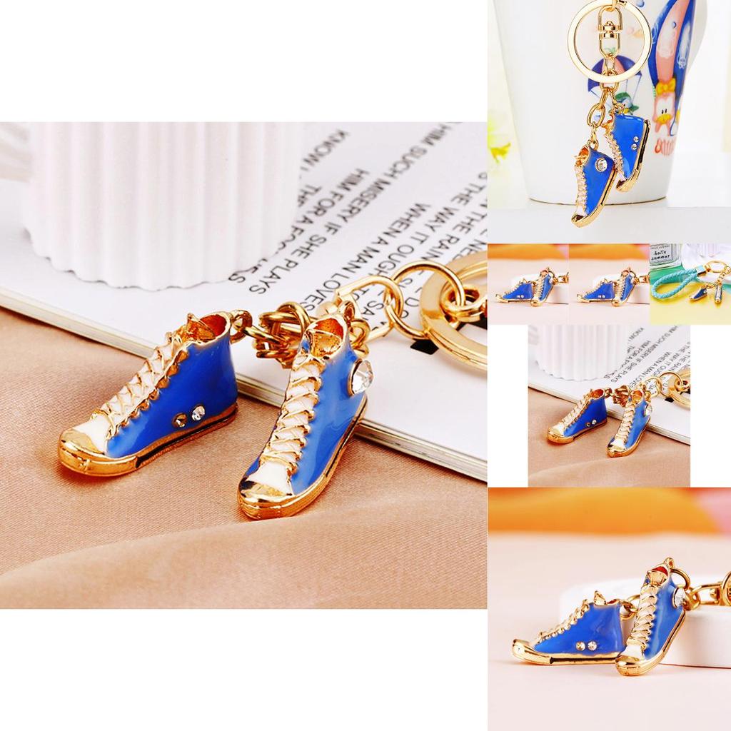 Fashionable Mini High Top Shoes Key Ring Stunning Rhinestone Decoration For Keys