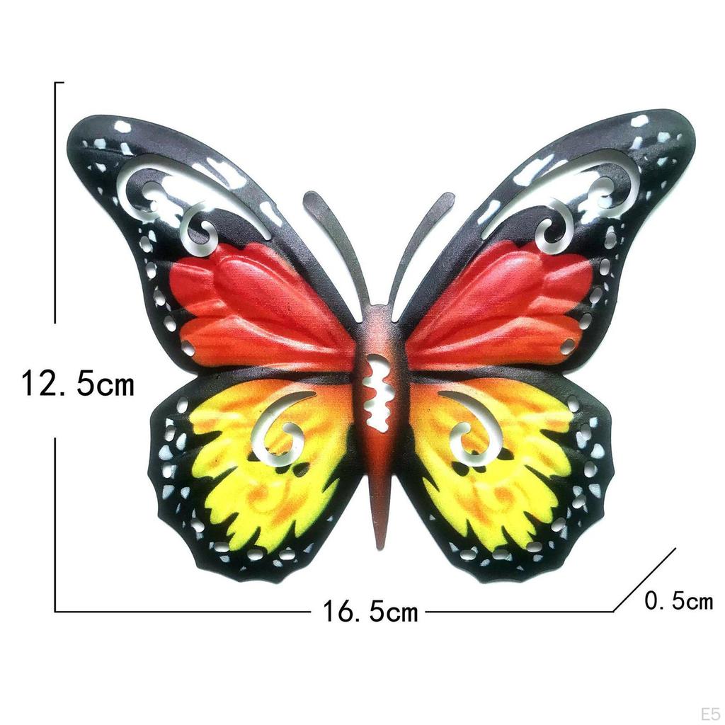 Butterfly Wall Sculpture Decoration Figurine Artwork Hanging Metal for Indoor Yard
