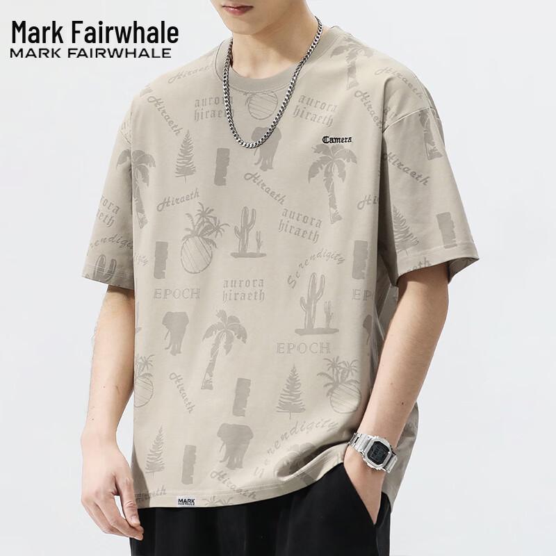 Mark Fairwhale Men's Summer Loose Fit Short Sleeve Round Neck T-Shirt