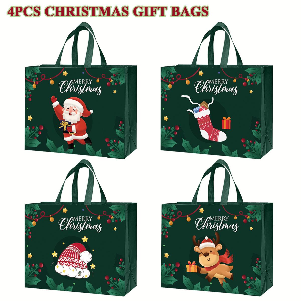 2026 Christmas Non-woven Bag Non-woven Tote Bag Activity Gift Shopping Environmentally Friendly Packaging Bag 32*25*17cm