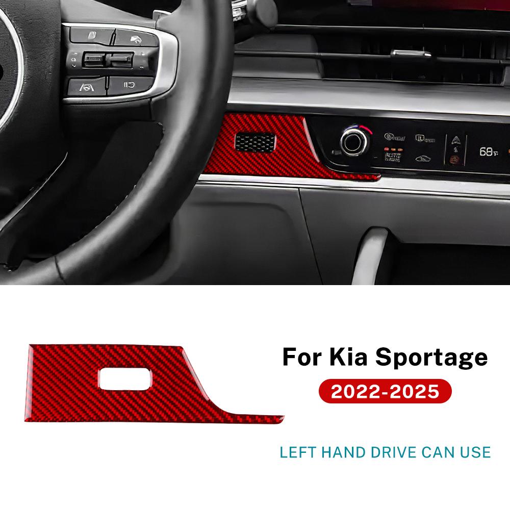 For Kia Sportage 2022 2023 2024 2025 Real Soft Carbon Fiber Sticker LHD RHD Car Center Console Side Outlet Panel Accessories
