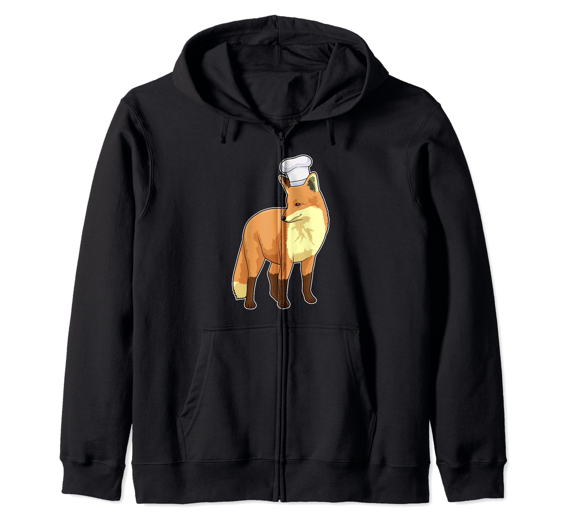 

fox cooking chef hat zip hoodie чёрный