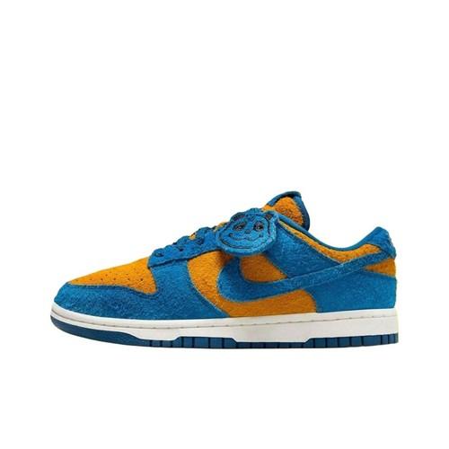 Nike Women s Dunk Low Panda Blue and Gold Shaggy Suede IH7648-700 EU 37.5
