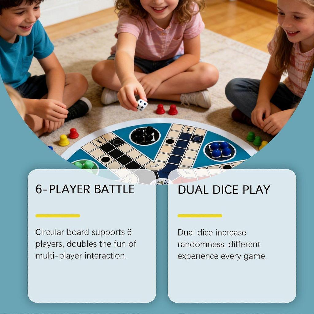 1Set DOWMOO 6-Player Flying Chess Board Game with Dual Dice Set Family Party Interactive Educatio