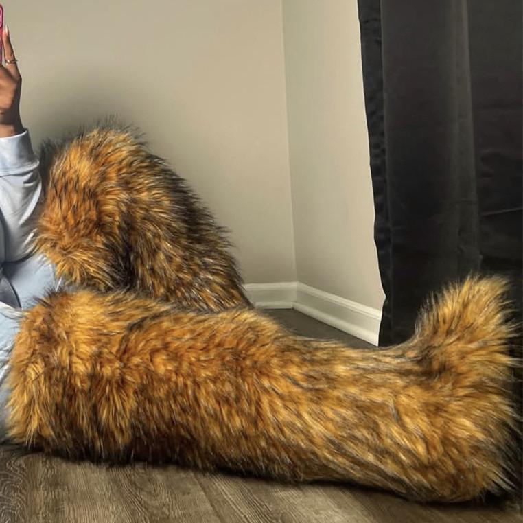 IPPEUM Winter Plüsch Lange Stiefel 2025 Kniehohe Stiefel für Damen Schuhe Über Kniehohe Pelzstiefel