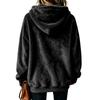 Women's Long Sleeve Flannel Hoodie Color Casual Pullover Top