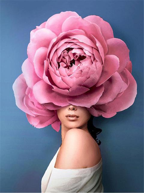 Voll Quadratisch Rund 5D DIY Diamantstickerei Mädchen Blume Diamantmalerei Rose Mosaikbild aus Strass Wandkunst