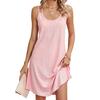 Women Summer Casual Sleeveless U Neck Eyelet Print Solid Short Beach Vacation Fashion Lightweight Breathable Comfortable Dress