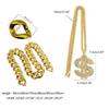 2 Pezzi Collana a Catena Dorata Stile Hip Hop Gioielli da Collo Catene da Rapper Materiale CCB Regalo Perfetto per Uomini e Donne