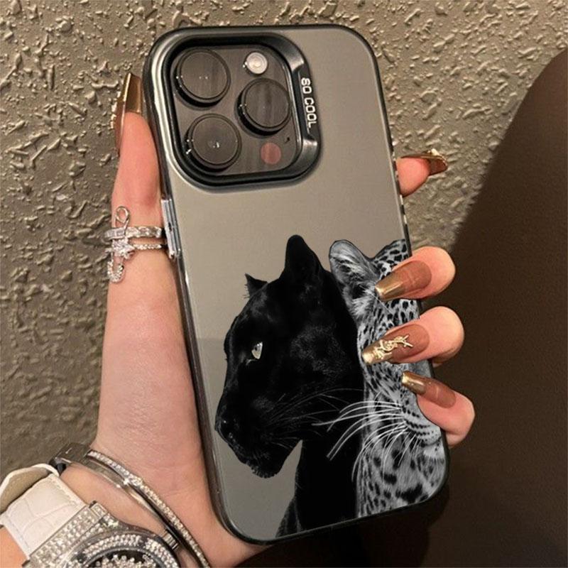 

Leopard Print Protective Design IMD Phone Case For iPhone 16 Pro Max 15 14 13 12 11 16E 17 Air X XR XS Max 7 8 Plus Hard Cover iPhone 16