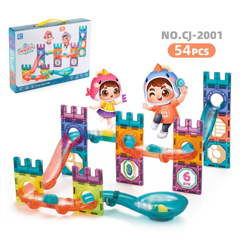 

Детские Наука и Образование Обучающие Игрушки 54 Шт. Магнитный Лист Строительный Блок Сделай Сам Переменный Магнитный Набор Шарикового Трека Detail