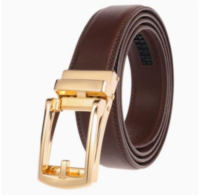 New Hot Selling Men's Genuine Leather Belt, Two-layer Cowhide, Business Fake Needle Buckle, Fashionable High-end Belt, Factory Direct Sales