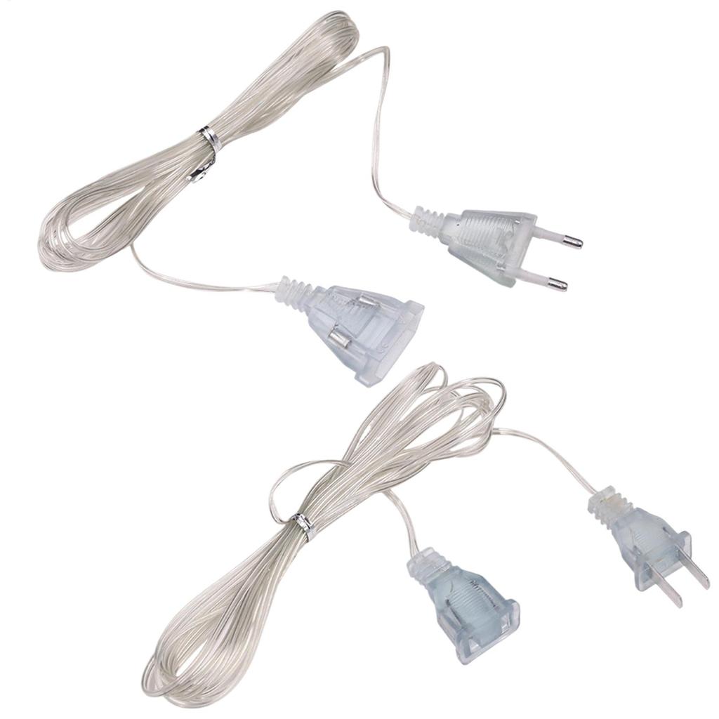 10 Ft Extension Cord For Christmas Lights Invisible 2 Prong Power Cable 220V Electric Cord Extender Light Fixtures Cords Wire