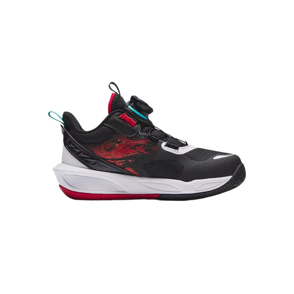 Anta Comfortable Casual Versatile Non-Slip Wear-Resistant Low-Top Kids Basketball Shoes Kids Sneakers Black Classic-Red 312519956-1