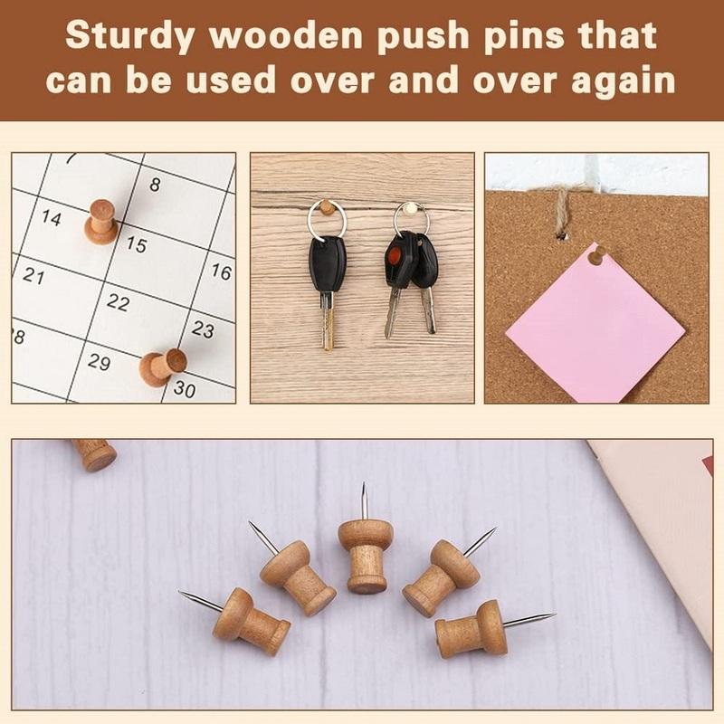 Wooden Pushpin with Storage Box Decorative Pushpin Wooden Pushpin Is Used for Decoration of Billboard Process Items