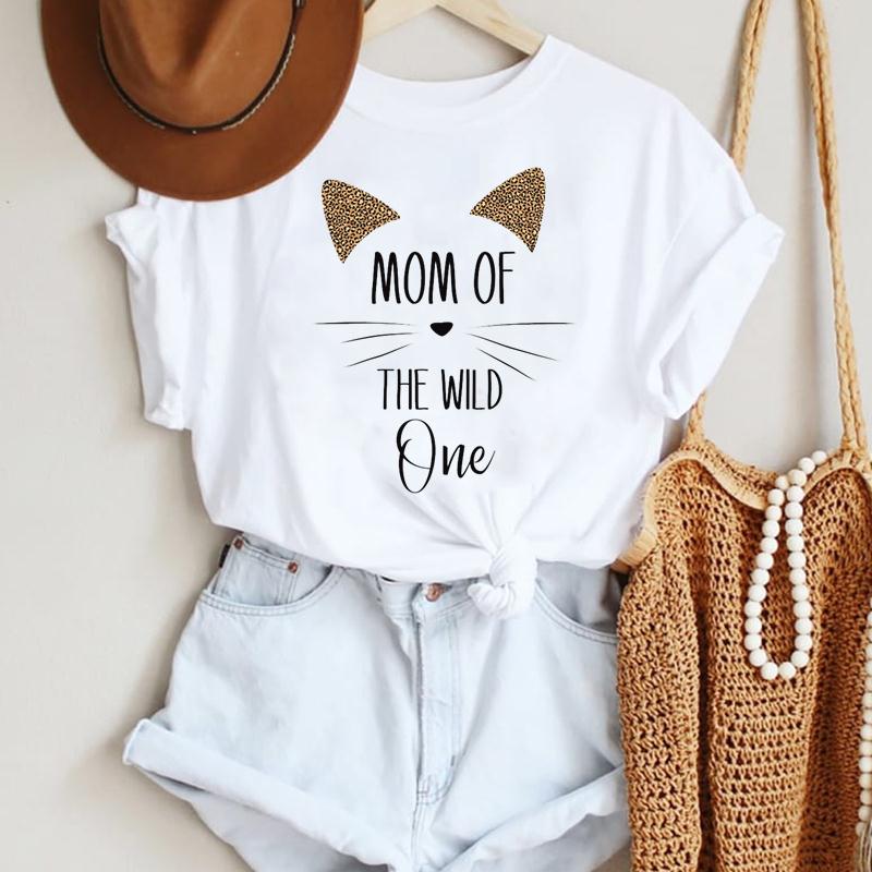 Women Cartoon Leopard Star Love Letter Trend 90s Fashion Summer Lady Print Tee Graphic T Top Travel Tshirts Trend T-Shirt