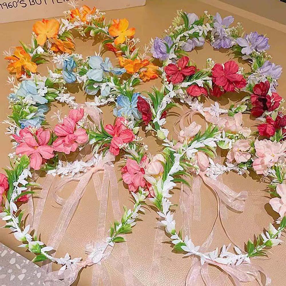Bohemia Style Flower Hair Hoop Simulation Flower Wedding Headwear Luxury Bride Garland  Bridal