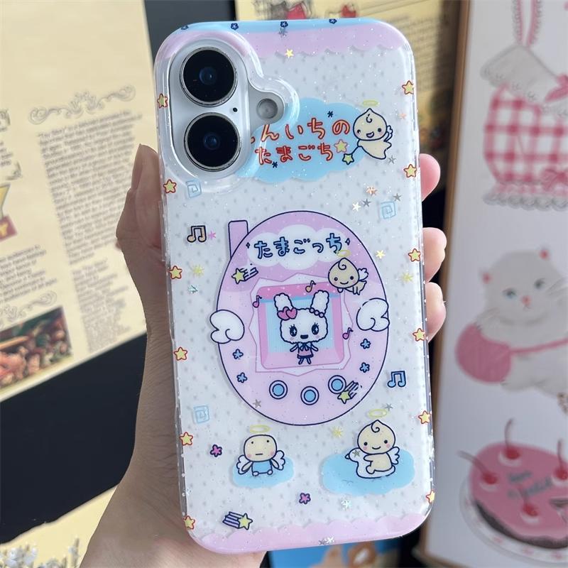 

Retro Japan Cute Cartoon Anime Star Sweetheart Glitter Phone Case For iPhone16 15 14 13 12 11Pro Max Plus Minimalism Y2k Shell For iPhone X XS