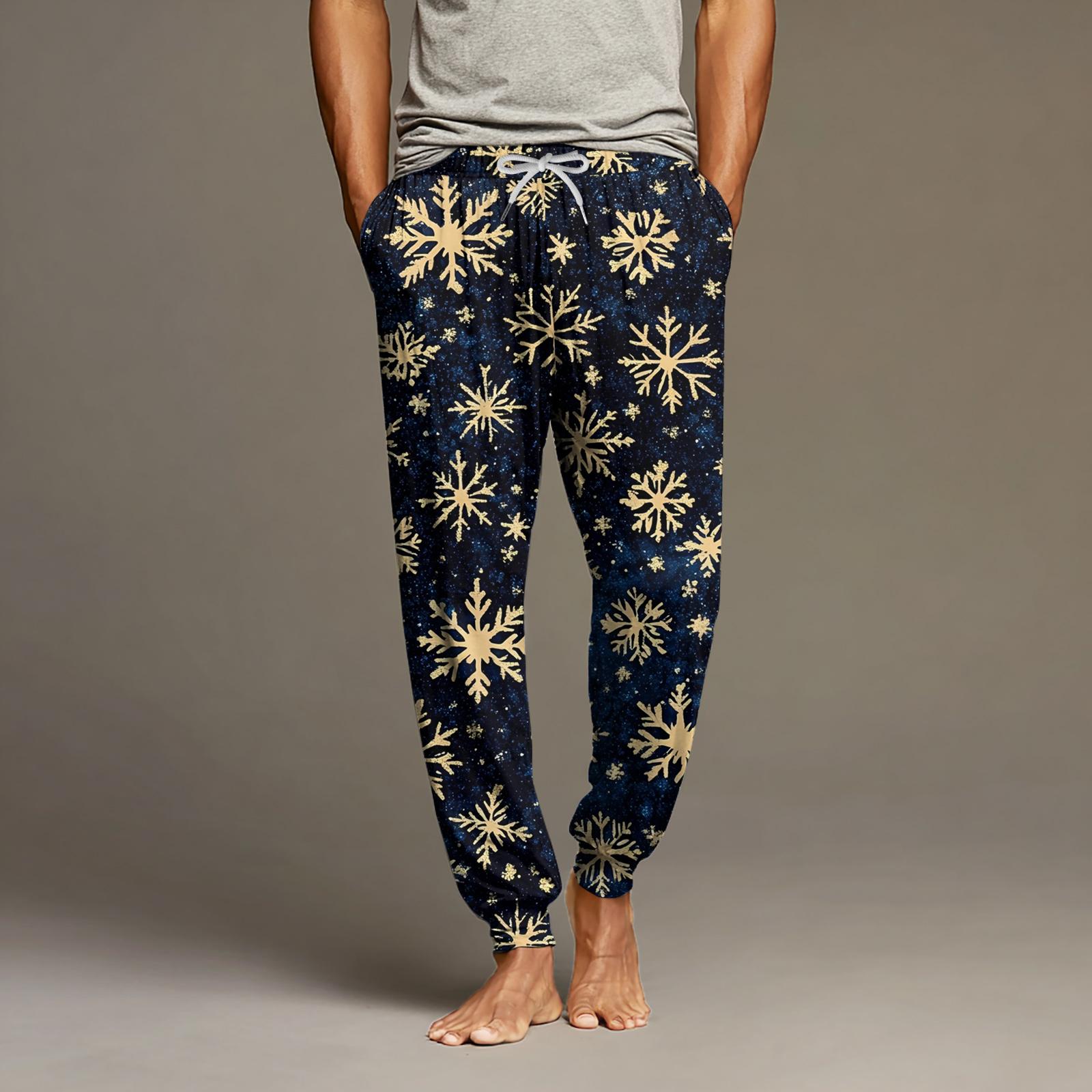 

Мужские повседневные брюки с карманами на кулиске и манжетами, домашние брюки для сна L чёрный