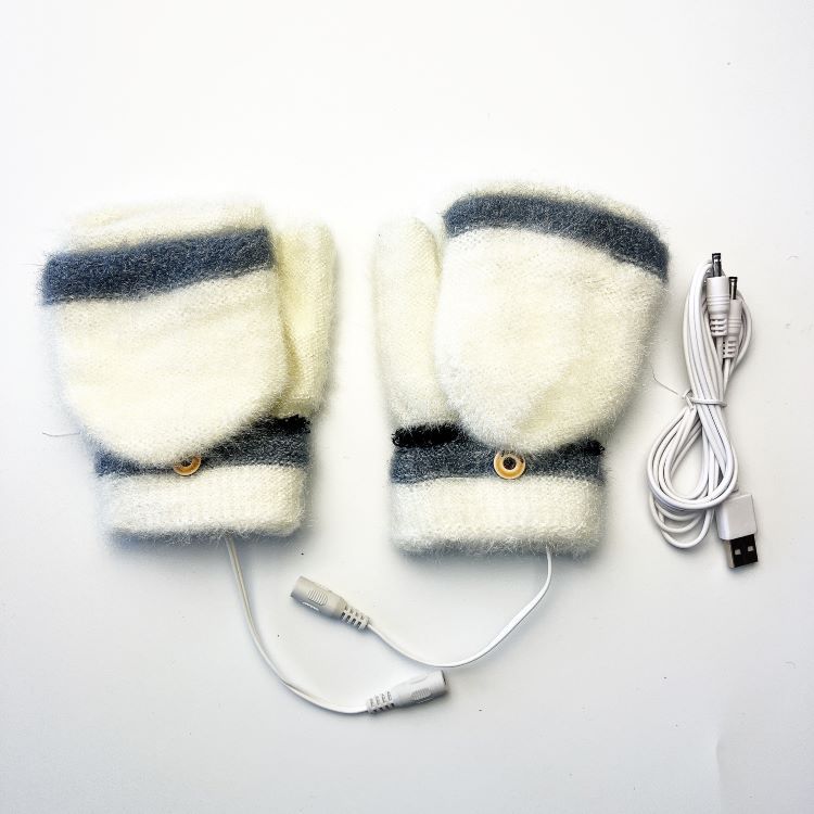 

Рукавички з електропідігрівом дитячого типу USB на півпальця Теплі комп’ютерні рукавички з потовщеною текстурою норки студентського типу one size fits all