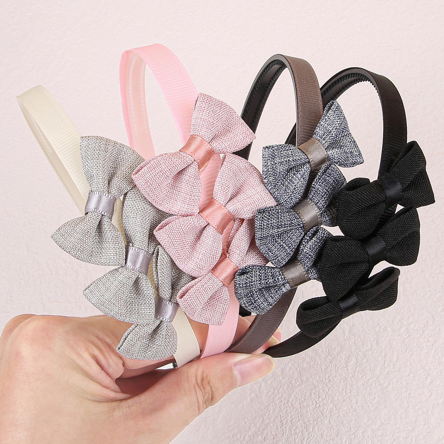 

4/8 шт. Повязки на голову для маленьких девочек, мини-тканевые банты для волос с резинками, повязка на голову для маленьких девочек, пластиковый ободок для волос, детские аксессуары для волос