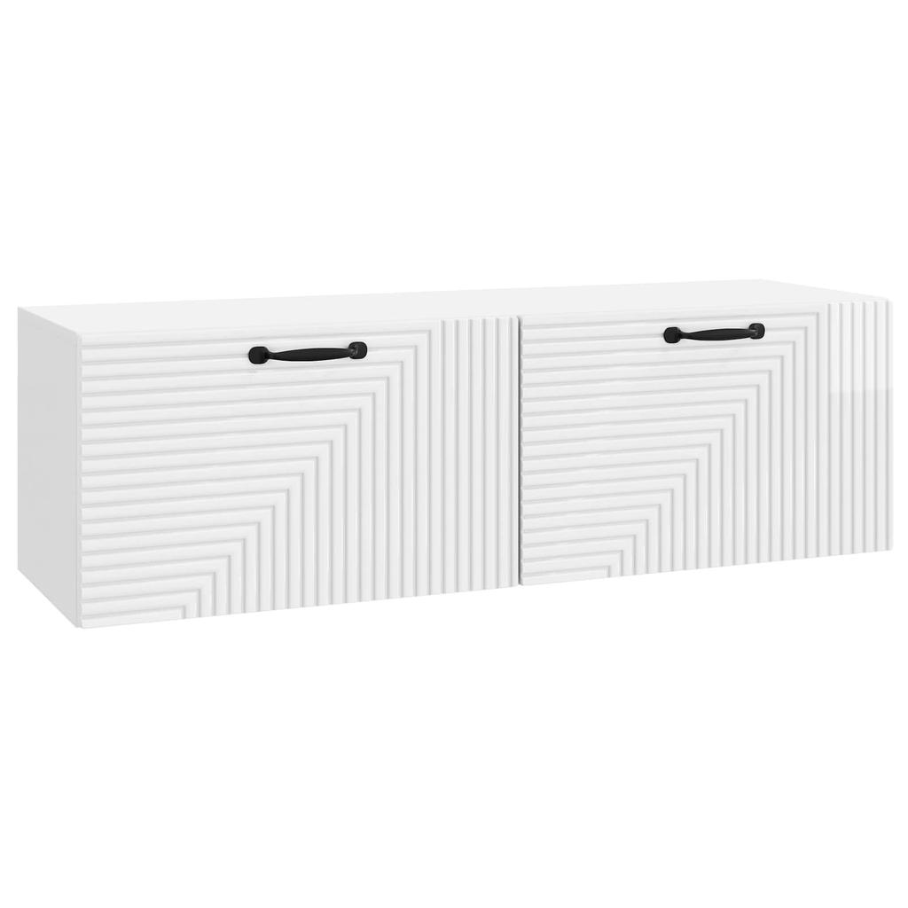 Wall Mounted TV Cabinet Glossy White 98 x 31 x 30 cm