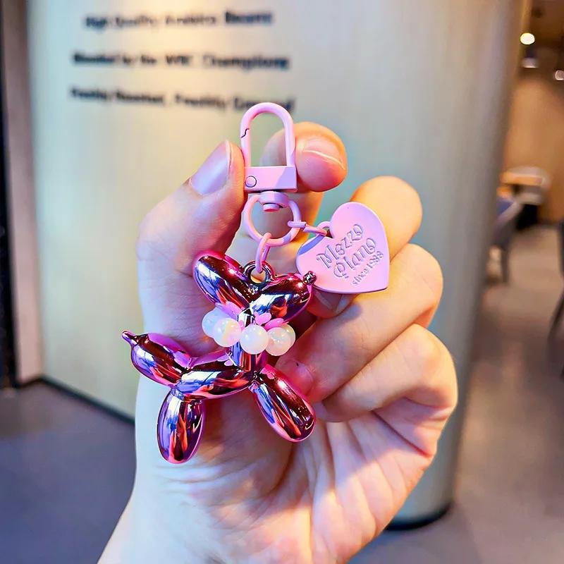 Colorful Cartoon Animal Couple Keychains Key Ring Women Men New Bling Cute Pet Bag Car Holder Airpods Box Jewelry Friend Gift