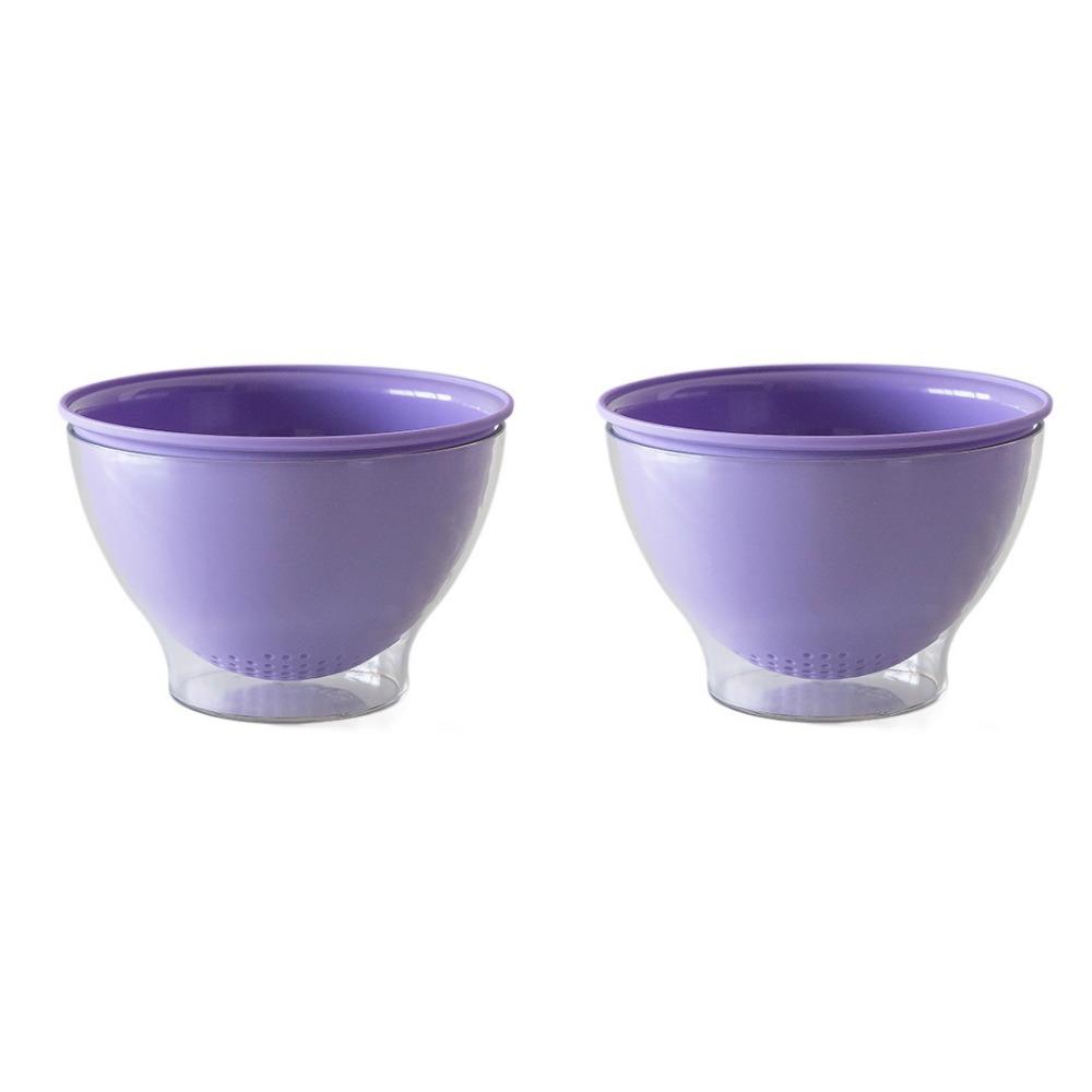 2Pcs Easy Cleaning Mini Fruit Basket Stackable Fruit Storage Containers Fruit Drain Bowl  Kitchen