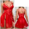 Ladies Summer Sexy Mesh See-through Lace Embroidered Sling Pajamas