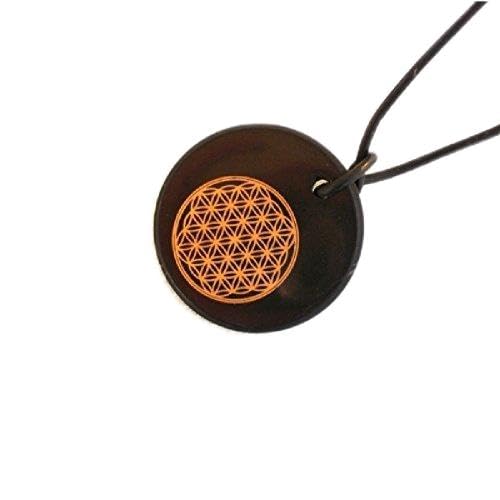 [Bohemian Orgonite] Shungite Pendant "Flower of Life" (Circle)
