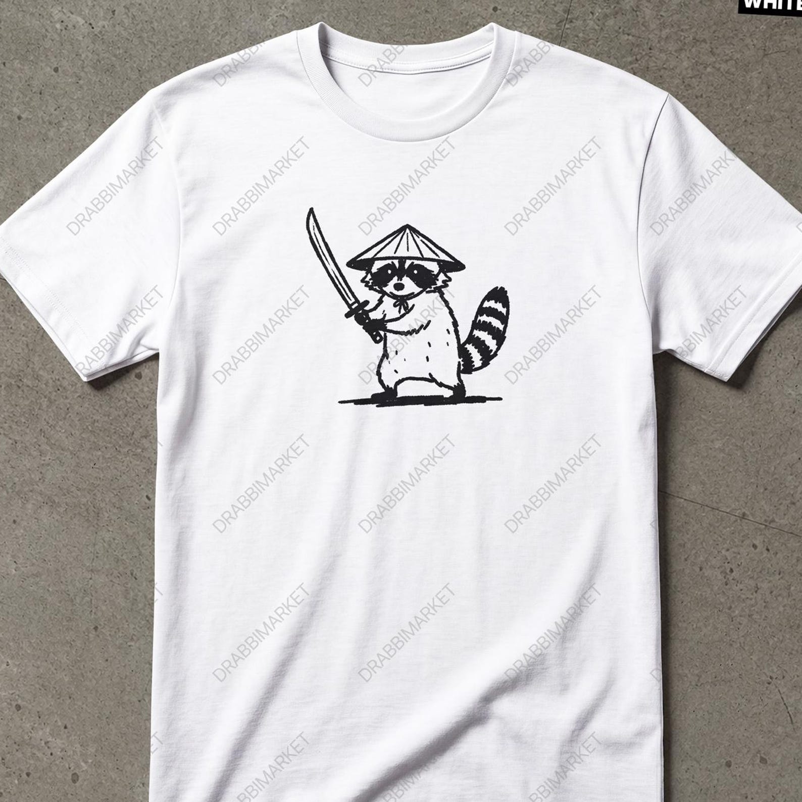 Raccoon Samurai Shirt, Funny Meme Shirt, Funny Racoon Meme Shirt Vintage, Racoon Shirt, Y2K Tee Gifts For Friends, Raccoon Shirt 4XL