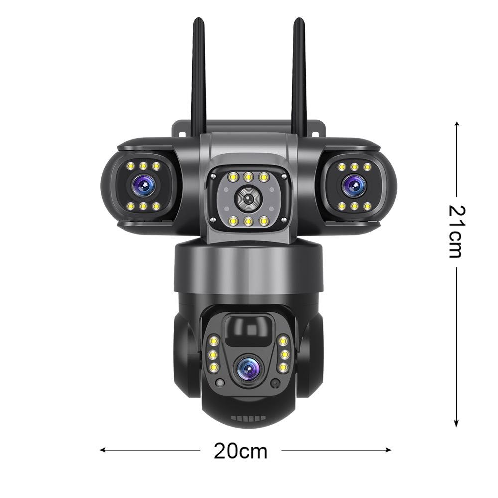 V380 Pro Outdoor 4G Solar Triple Lens Camera with 360° Rotation and Mobile Remote Control