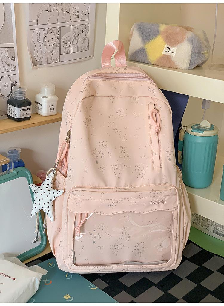 Schoolbag Korean polka dot star schoolbag women's 1011 new junior high school girls high school backpack college style commuter backpack