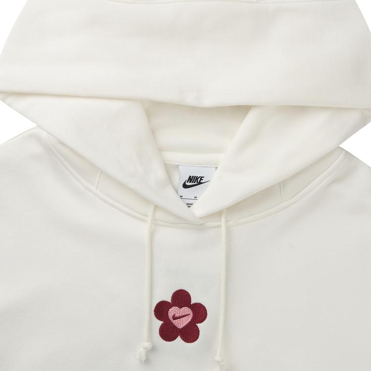 Nike Série Saint-Valentin AH24 Sweat à capuche floral brodé avec grand logo Tops pour femmes Blanc HF1135-133