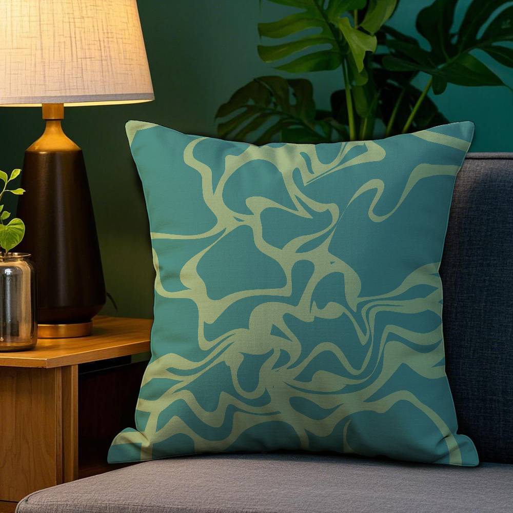 Bohemia Green Pillow Case Plush Fabric Soft Double Sided Print Home Sofa High Quality Cushion Cover Throw