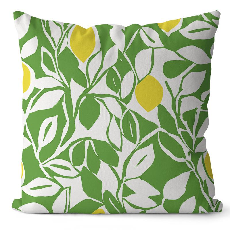 

Green Plant Pillow Cover Geometric Cushion Home Bedside Sofa Cushion Cover 45 * 45Cm without pillow core