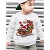 A Cartoon Design of Santa Claus In a Cozy, Loose-Fitting Long-Sleeve Sweatshirt for Boys, Featuring a Festive Print of Santa Delivering Gifts