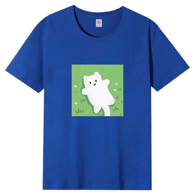 Cotton Short-sleeved T-shirt Female 2025 New Summer Printing Loose Simple Korean Version of The Top Body Shirt Female