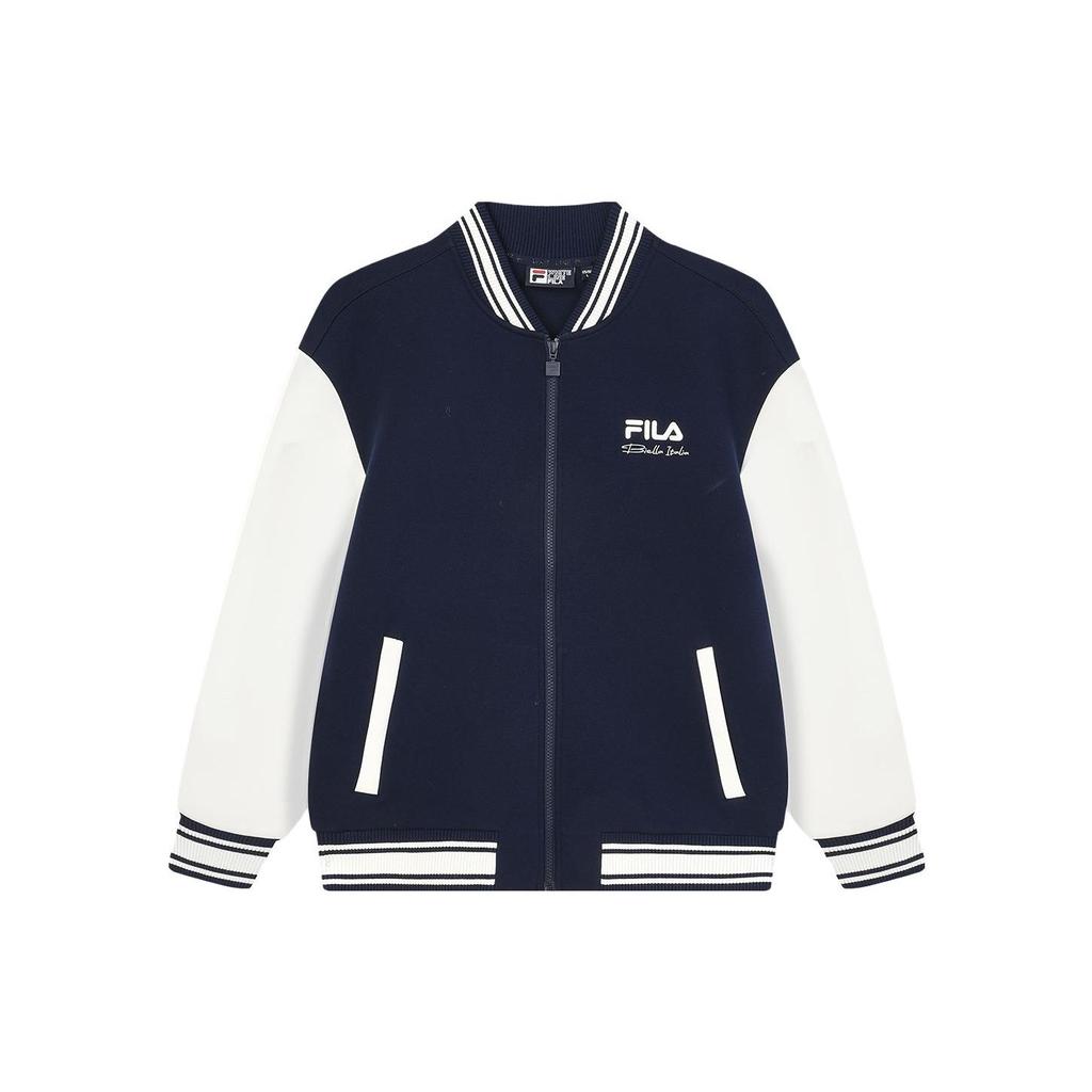 Fila Color Block Letter Logo Printed Casual Baseball Jacket Men Jackets Deep-Navy F11M349501FDB