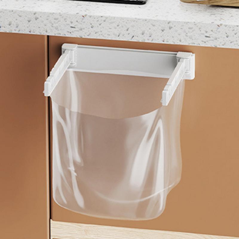 Trash Bag Holder Stand Waste Pouch Holder Wall Mounted Folding Heavy Duty Trash Bag Rack For Garage RV Bathroom Under Sink Door
