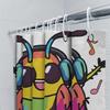 Playful Cartoon Bee Shower Curtain Bathroom Decor Bold Colors For Kids Room Or Master Bath Perfect Gift Idea For Her
