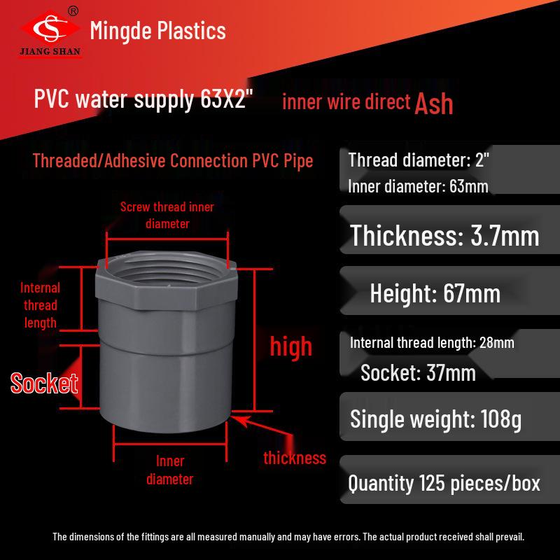 PVC Female Threaded Coupling for Water Pipes - All-Plastic Joint Fittings Accessories
