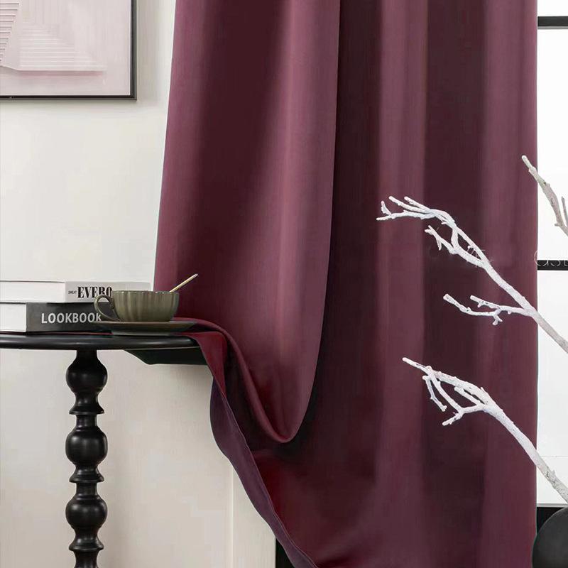 Vorhänge Nordisches Wohnzimmer Schlafzimmer Einfarbig Hochpräziser Verdunkelungsvorhang Fertigprodukt