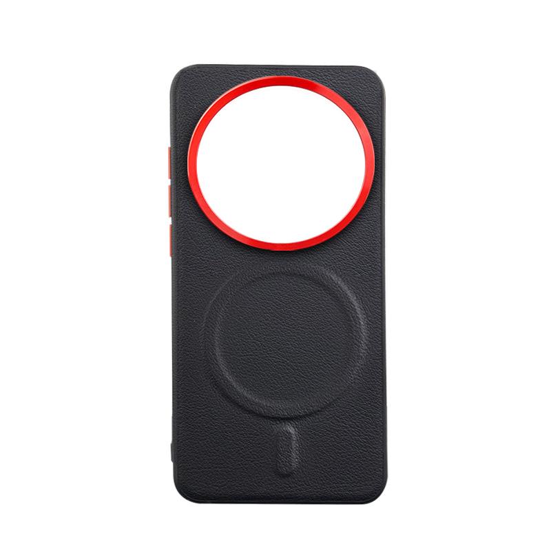 

Элегантный магнитный кожаный чехол для Xiaomi 15Ultra с металлическим кольцом для объектива Xiaomi 15 Ultra