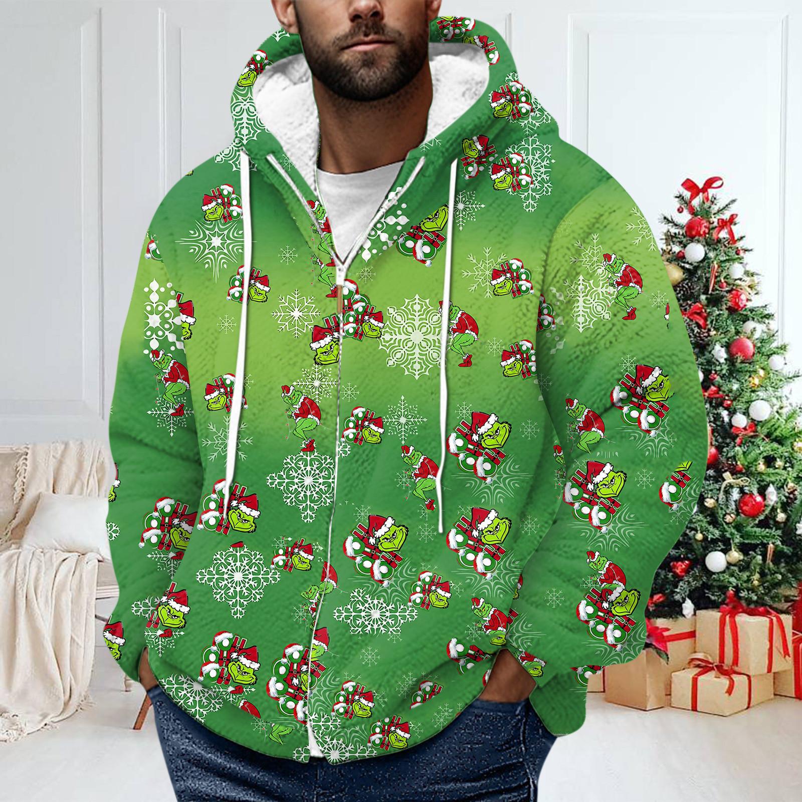 Men S Winter Zipper Hooded Fleece Sweatshirt With Patch Pocket Casual Jacket M армия зеленый