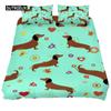 Dachshund Duvet Cover Set Cartoon Style Dachshunds King Size Bedding Set for Dog Lovers Kids Teens 2/3pcs Twin Comforter Cover
