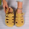 Women Sandals Large Size Flat Roman Style Sandals Women Summer Outdoor Round Toe Shoes Women Hollow Out Design Casual Shoes